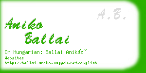 aniko ballai business card